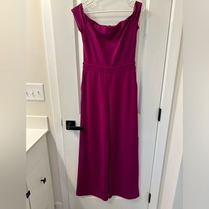 Hot pink express jumpsuit. Worn once. Size XS